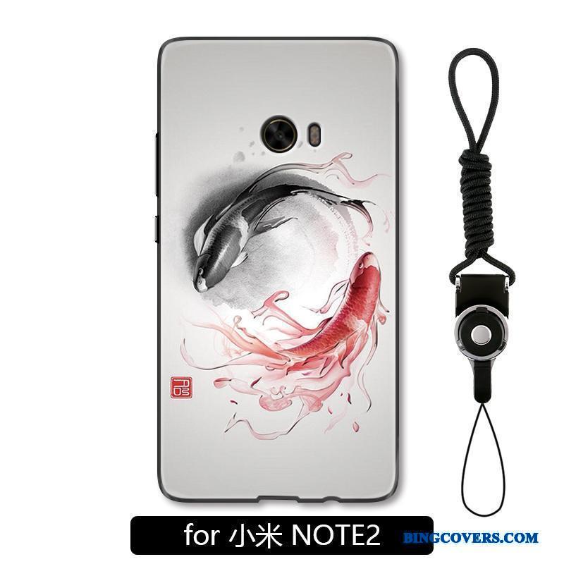 Mi Note 2 Telefon Etui Kinesisk Stil Cover Grå Alt Inklusive Karpe Beskyttelse