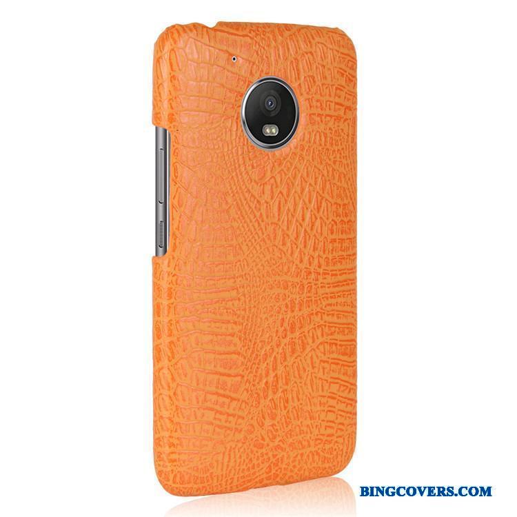 Moto G5 Cover Orange Telefon Etui Beskyttelse Krokodille