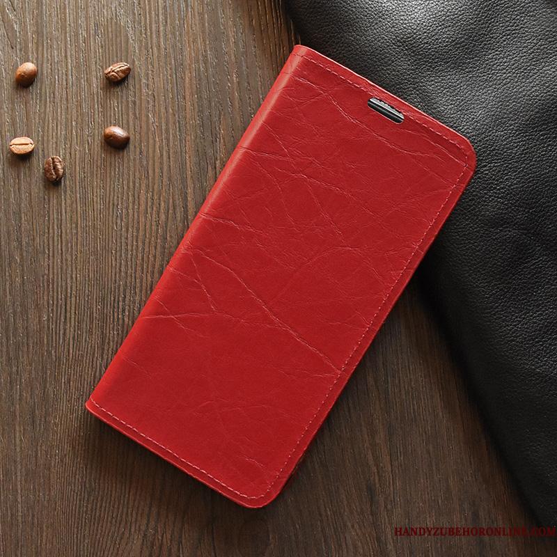 Motorola Edge Silikone Læder Folio Rød Tynd Beskyttelse Telefon Etui