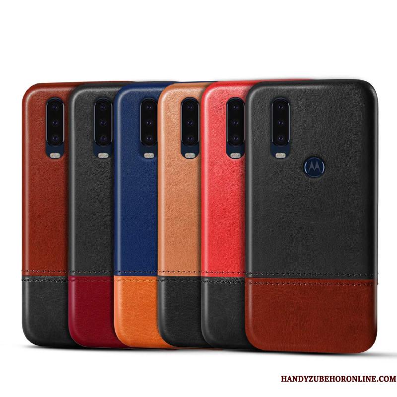 Motorola One Action Sort Telefon Etui Anti-fald Blandede Farver Lædertaske