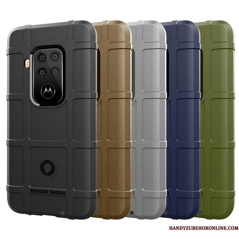 Motorola One Zoom Beskyttelse Pu Cover Blød Telefon Etui Sort Anti-fald