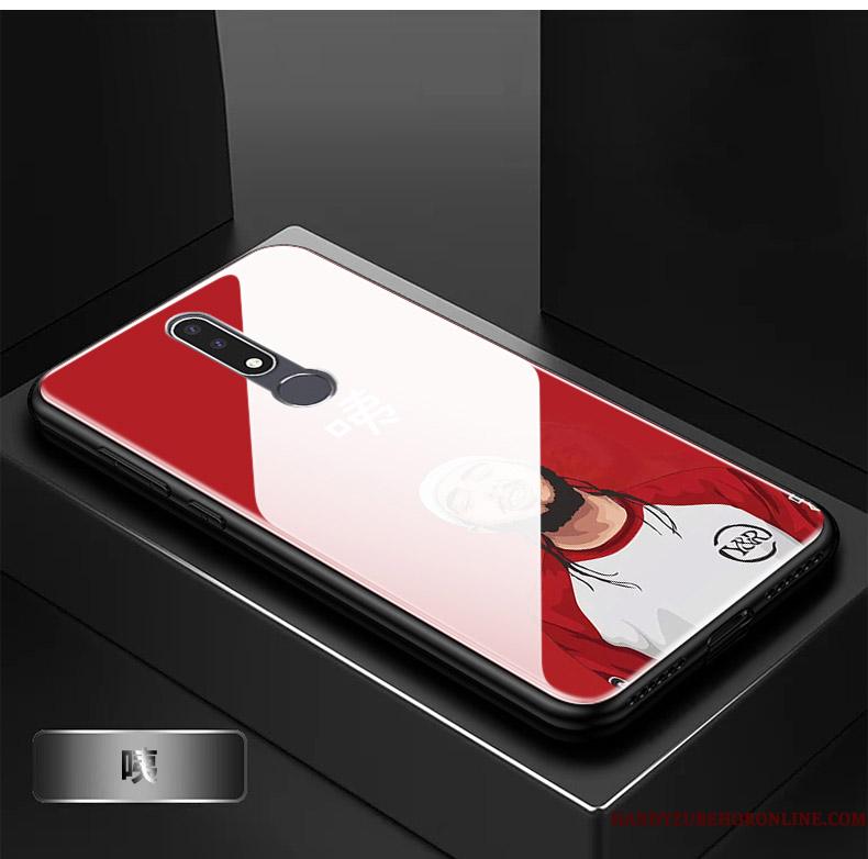 Nokia 2.3 Rød Telefon Etui Kat Smuk Glas Cartoon Elskeren
