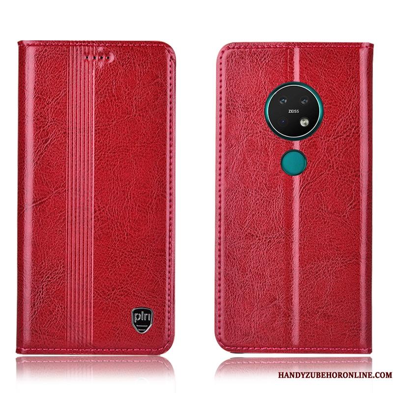 Nokia 6.2 Lædertaske Alt Inklusive Cover Folio Rød Telefon Etui Anti-fald