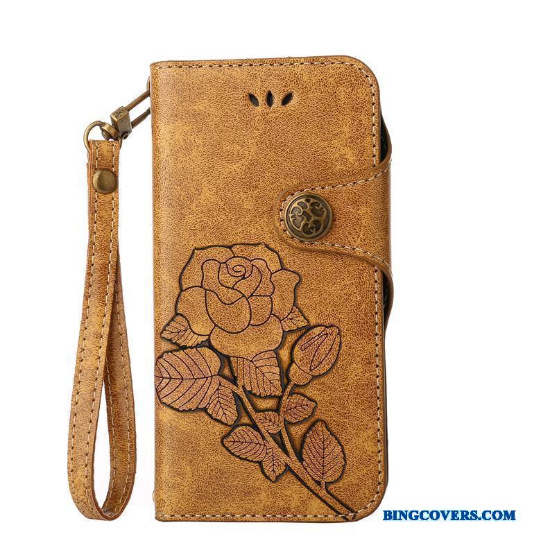 Nokia 6 Blomster Rose Silikone Gul Folio Telefon Etui Cover