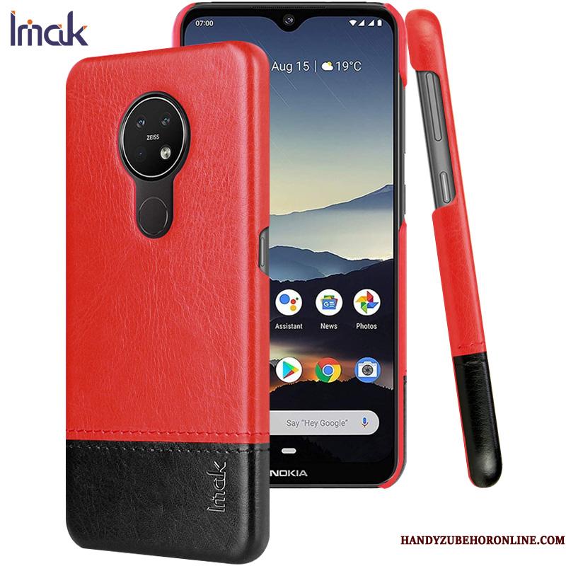 Nokia 7.2 Læder Etui Beskyttelse Rød Telefon Anti-fald Business