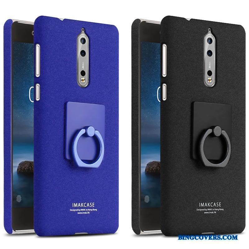 Nokia 7 Telefon Etui Mobiltelefon Beskyttelse Anti-fald Cover Sort Nubuck