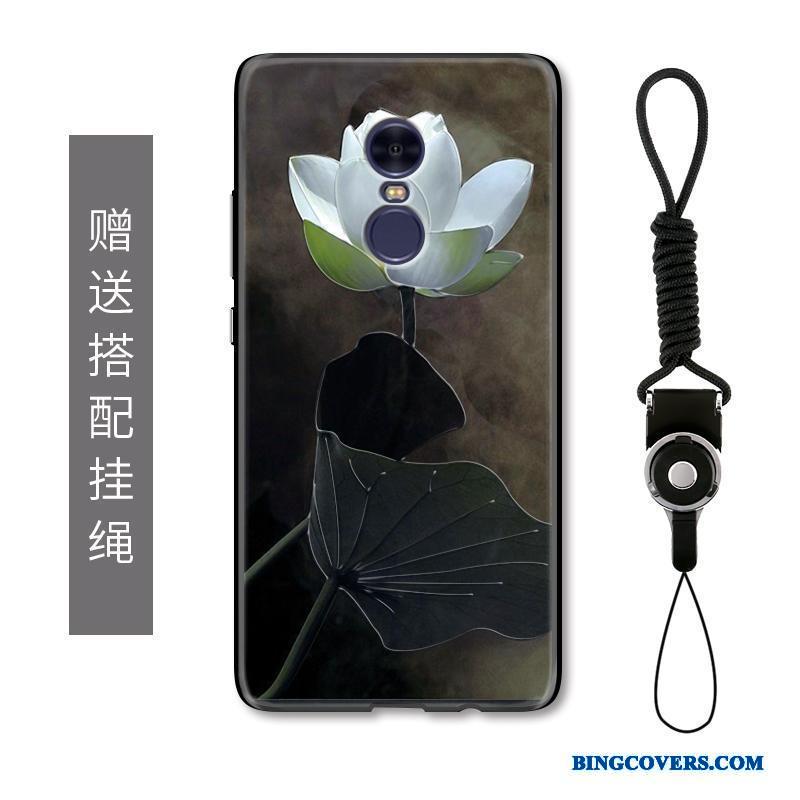 Redmi Note 4x Hvid Vintage Kinesisk Stil Relief Telefon Etui Kunst Beskyttelse