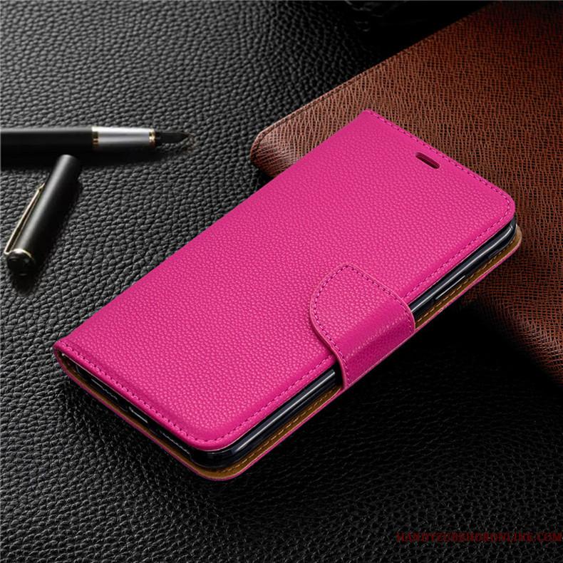 Redmi Note 8 Pro Kort Hængende Ornamenter Telefon Etui Beskyttelse Folio Cover Rød