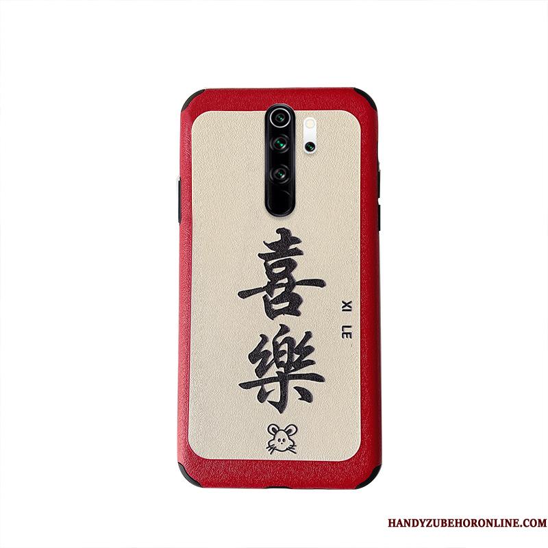 Redmi Note 8 Pro Relief Blød Telefon Etui Silikone Alt Inklusive Rød Cover