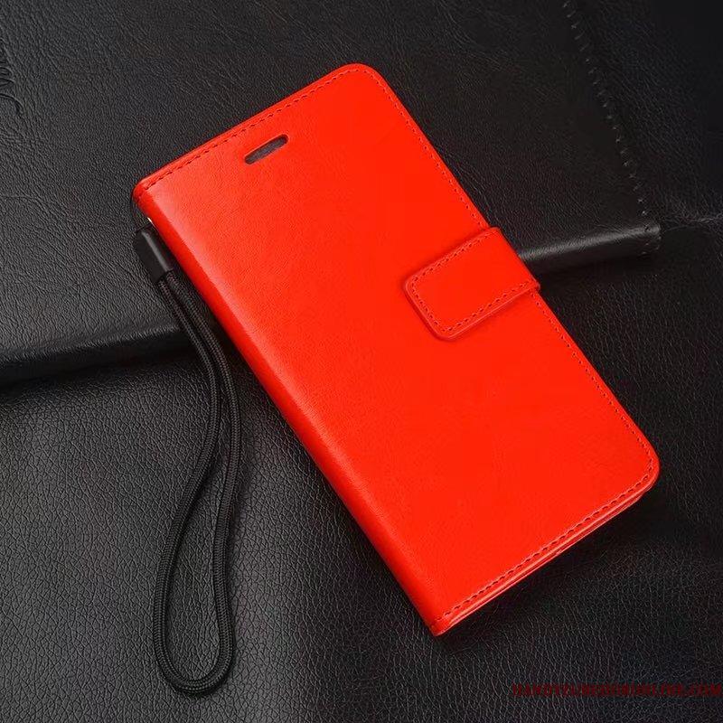 Samsung Galaxy A10 Etui Rød Hærdning Clamshell Alt Inklusive Lædertaske Stjerne Skærmbeskyttelse