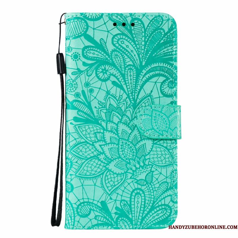 Samsung Galaxy A21s Blonder Telefon Etui Blomster Stjerne Lædertaske Alt Inklusive Grøn