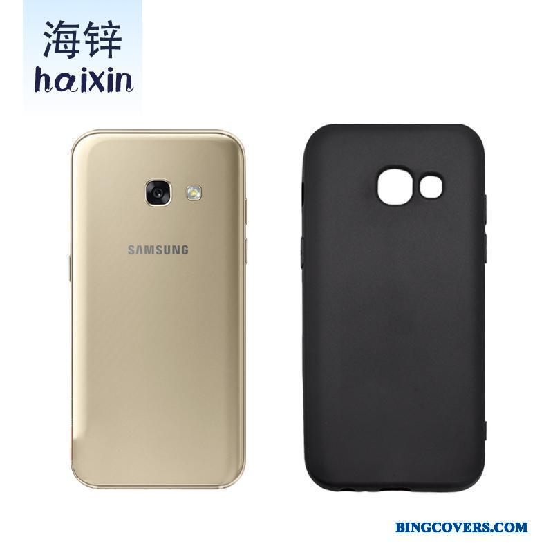 Samsung Galaxy A3 2017 Telefon Etui Sort Silikone Cover Nubuck Alt Inklusive Beskyttelse
