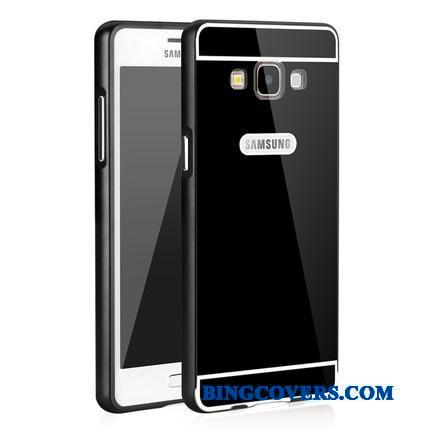 Samsung Galaxy A5 2015 Etui Cover Mobiltelefon Beskyttelse Ramme Sort Bagdæksel Metal