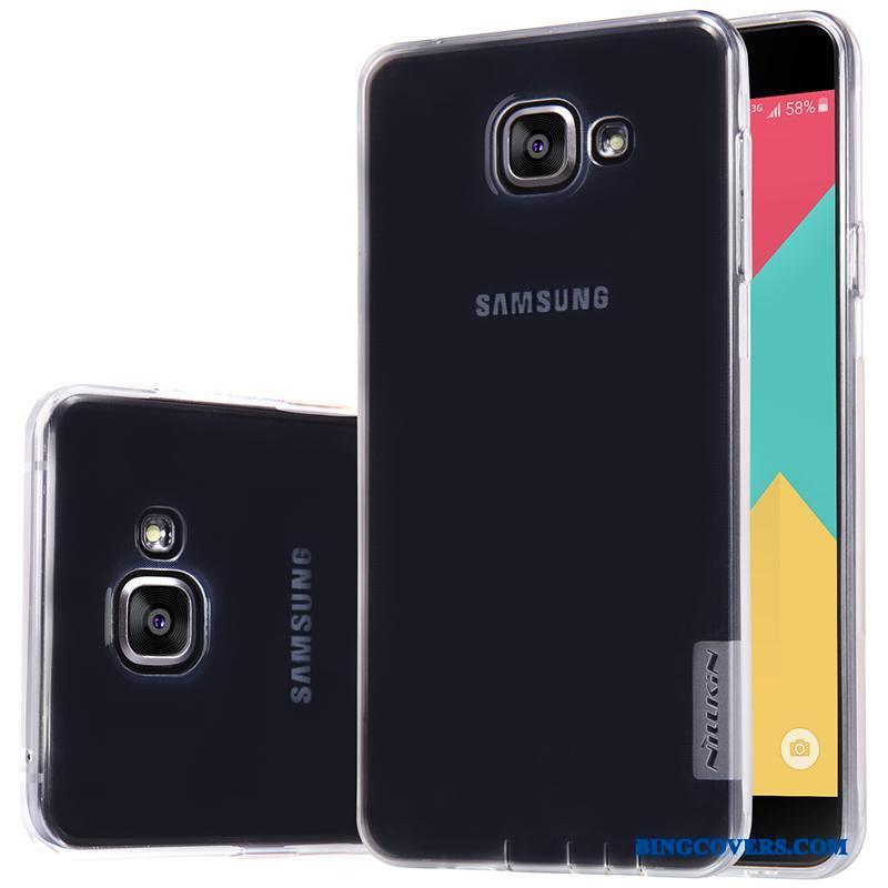 Samsung Galaxy A5 2016 Etui Mobiltelefon Cover Hvid Gennemsigtig Tynd Guld