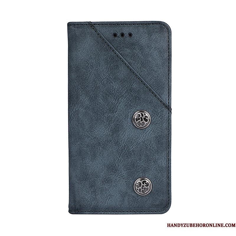 Samsung Galaxy A50 Etui Kort Mobiltelefon Cover Kreativ Blå Folio Lædertaske
