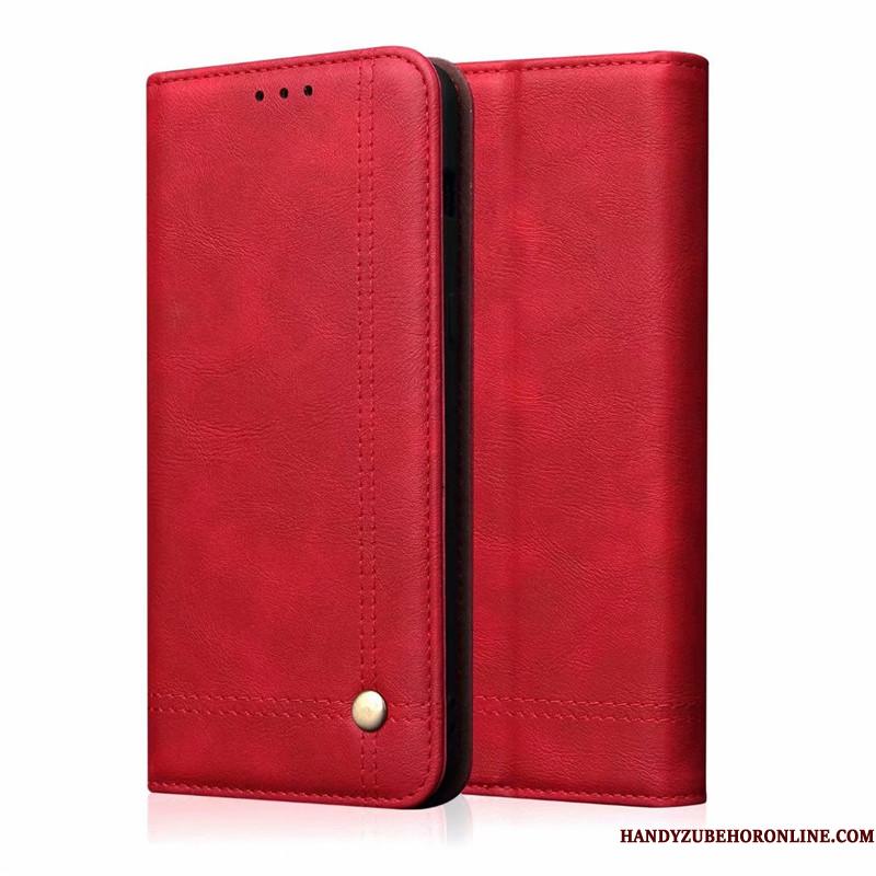 Samsung Galaxy A50 Etui Kreativ Folio Tegnebog Lædertaske Stjerne Kort Rød