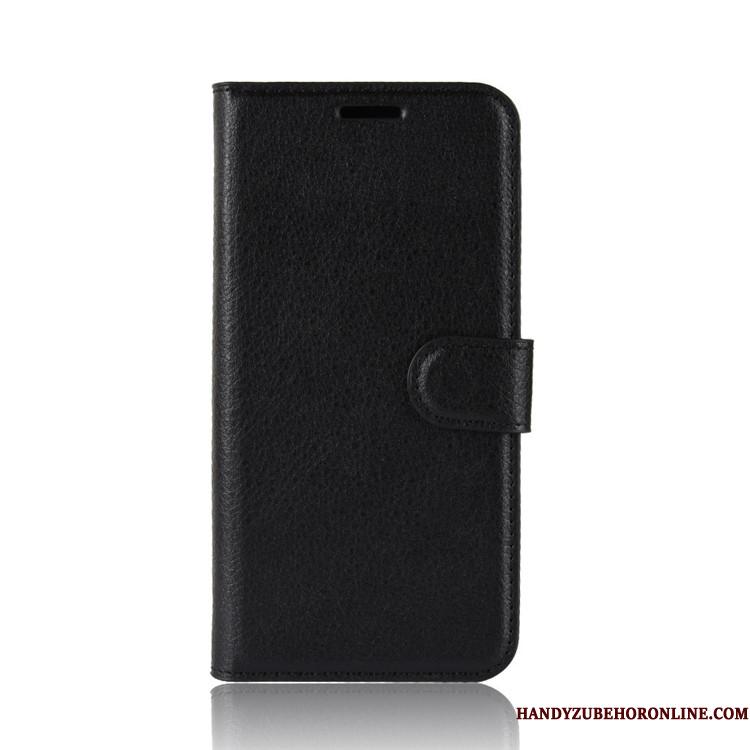 Samsung Galaxy A50 Mobiltelefon Lædertaske Cover Sort Beskyttelse Etui Tegnebog