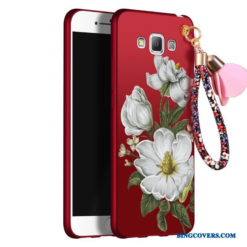 Samsung Galaxy A7 2015 Anti-fald Alt Inklusive Rød Trend Cover Telefon Etui Silikone