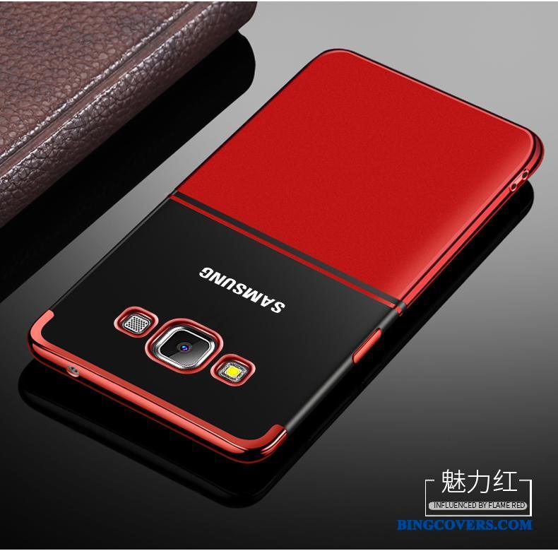 Samsung Galaxy A7 2015 Anti-fald Nubuck Stjerne Cover Rød Beskyttelse Etui