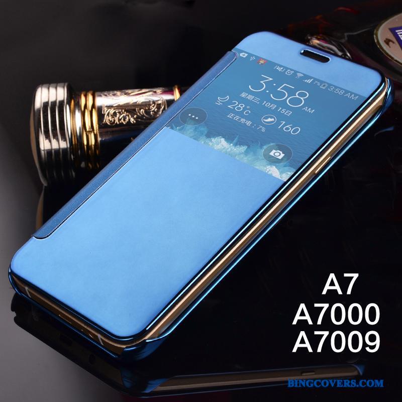 Samsung Galaxy A7 2015 Beskyttelse Blå Mobiltelefon Stjerne Telefon Etui Lædertaske Folio