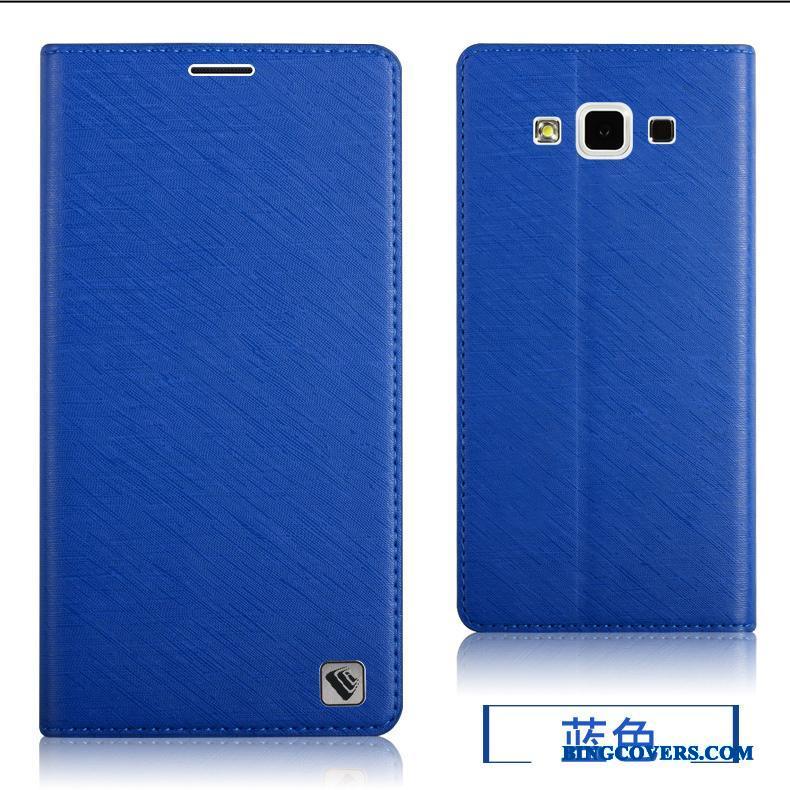 Samsung Galaxy A7 2015 Blå Silikone Mobiltelefon Bagdæksel Cover Lædertaske Telefon Etui