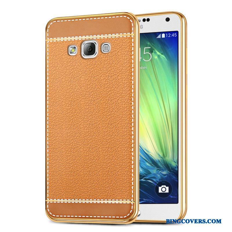 Samsung Galaxy A7 2015 Etui Cover Telefon Stjerne Orange Anti-fald Silikone