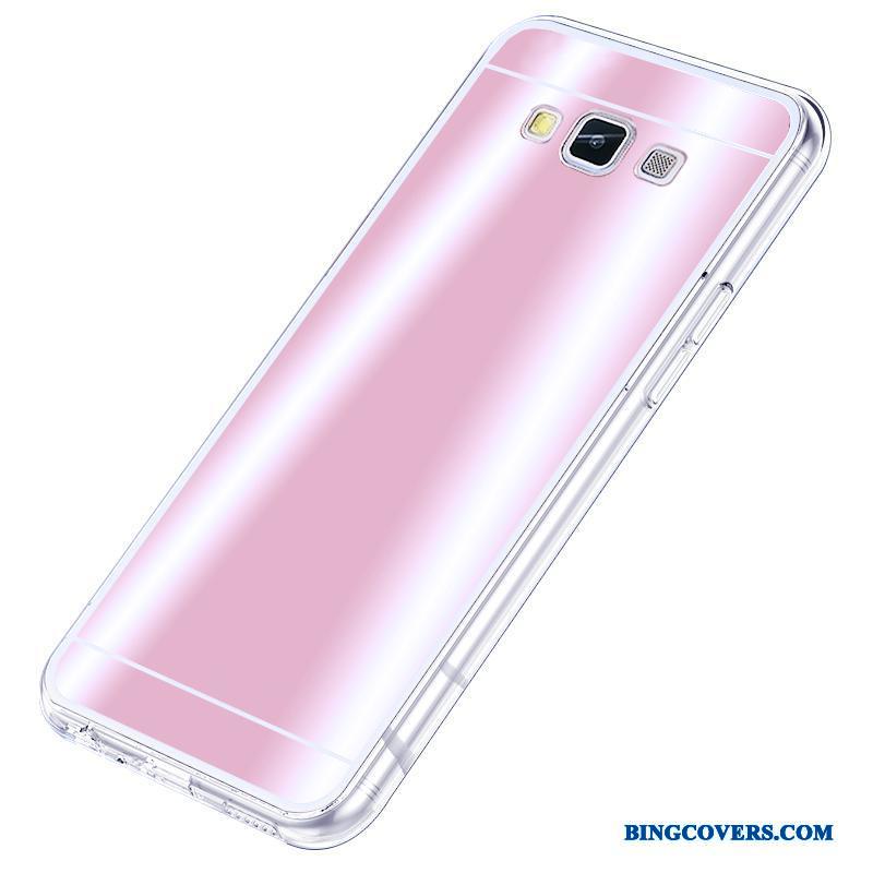 Samsung Galaxy A7 2015 Lyserød Spejl Anti-fald Blød Telefon Etui Beskyttelse Stjerne