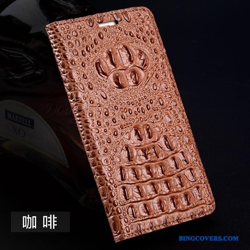 Samsung Galaxy A7 2015 Telefon Etui Folio Guld Stjerne Mobiltelefon Cover Ægte Læder