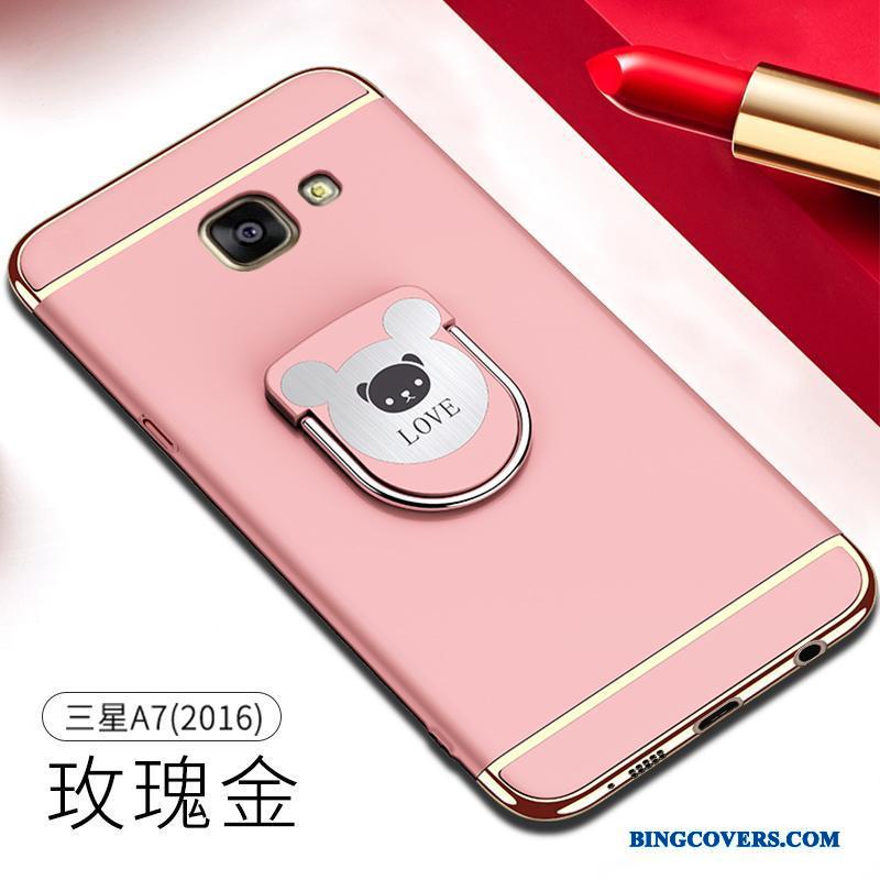 Samsung Galaxy A7 2016 Telefon Etui Beskyttelse Cover Rosa Guld Nubuck Anti-fald Kreativ