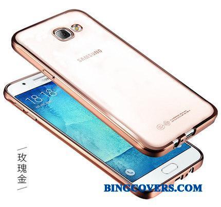 Samsung Galaxy A7 2017 Blød Beskyttelse Stjerne Rosa Guld Cover Gennemsigtig Telefon Etui