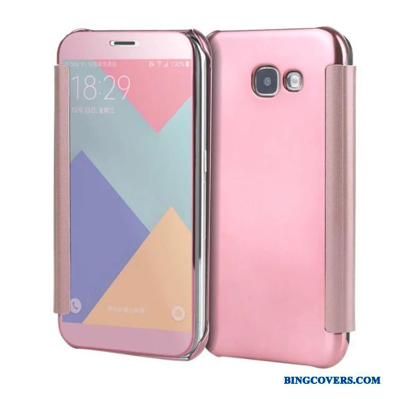 Samsung Galaxy A7 2017 Lyserød Spejl Etui Beskyttelse Telefon Cover Stjerne
