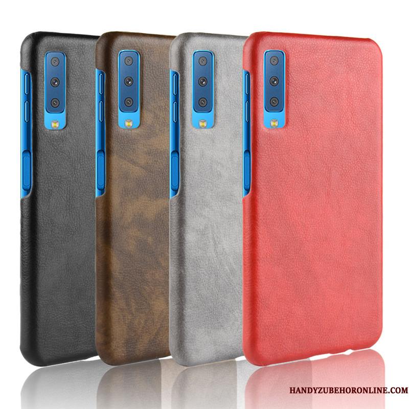 Samsung Galaxy A7 2018 Stjerne Beskyttelse Telefon Etui Anti-fald Cover Rød