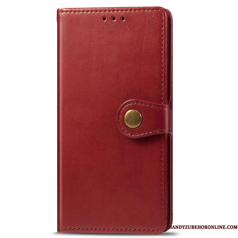 Samsung Galaxy A70s Business Telefon Etui Hængende Ornamenter Folio Lædertaske Cover Rød