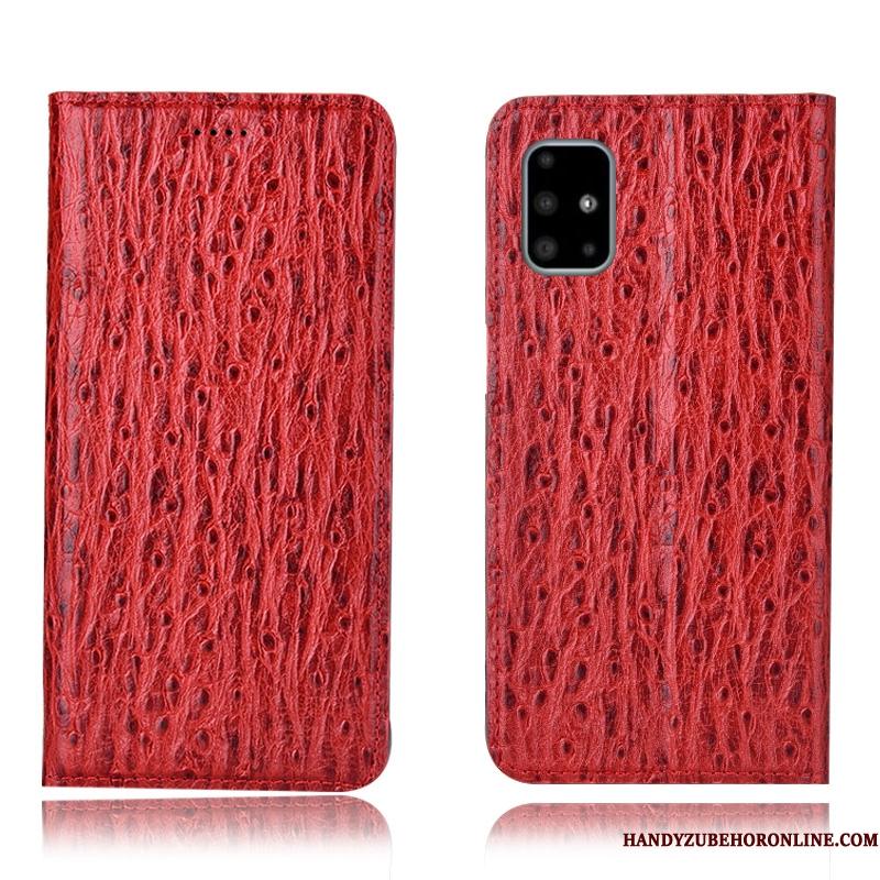 Samsung Galaxy A71 Folio Fugl Telefon Etui Beskyttelse Anti-fald Stjerne Rød