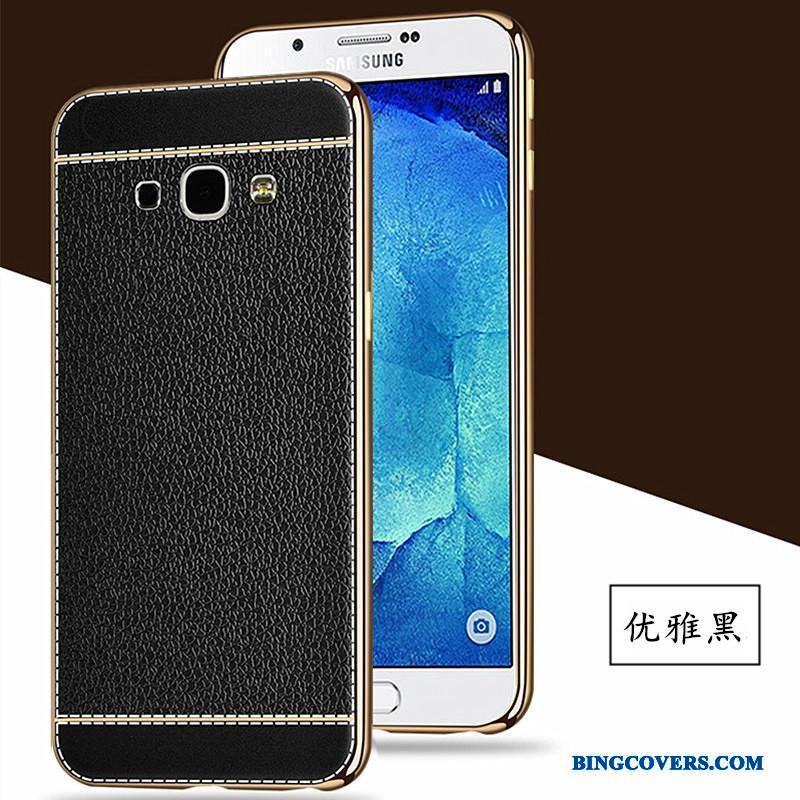 Samsung Galaxy A8 Etui Mønster Læder Stjerne Cover Beskyttelse Silikone Sort