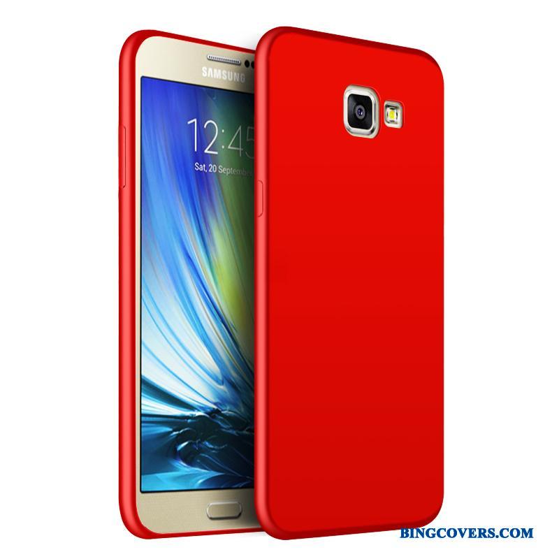 Samsung Galaxy A9 Høj Silikone Stjerne Rød Telefon Etui Nubuck Blød