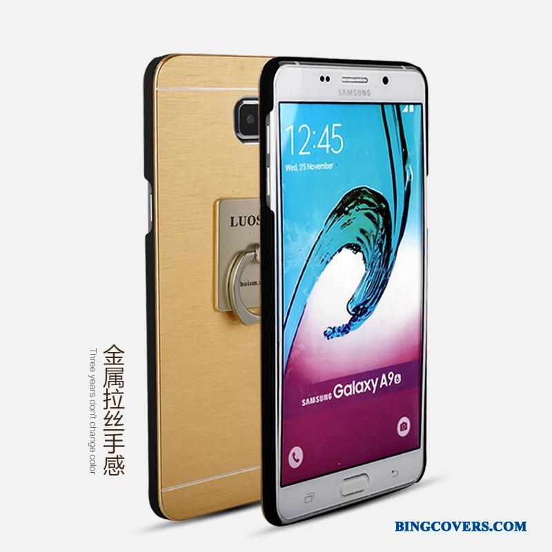 Samsung Galaxy A9 Metal Telefon Etui Guld Stjerne Ring Beskyttelse Mobiltelefon