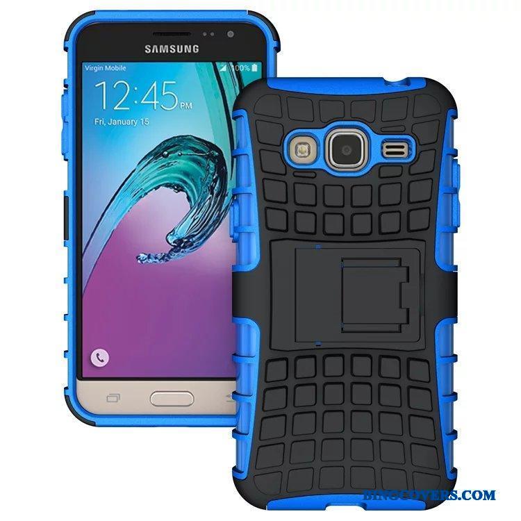 Samsung Galaxy J3 2016 Etui Silikone Beskyttelse Stjerne Anti-fald Mobiltelefon Lilla Cover