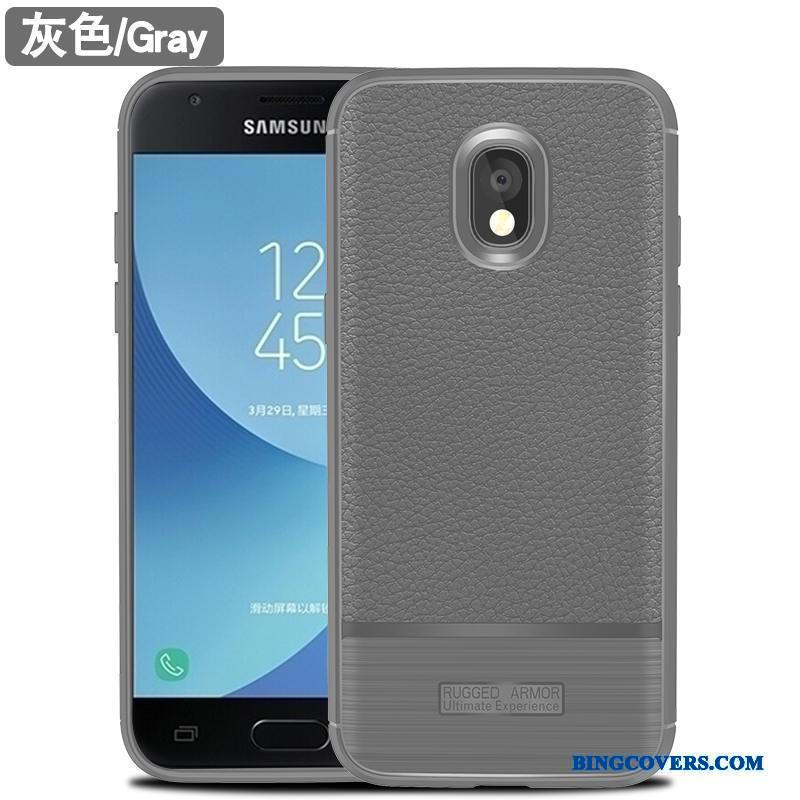 Samsung Galaxy J3 2017 Alt Inklusive Grå Silikone Anti-fald Cover Telefon Etui Beskyttelse
