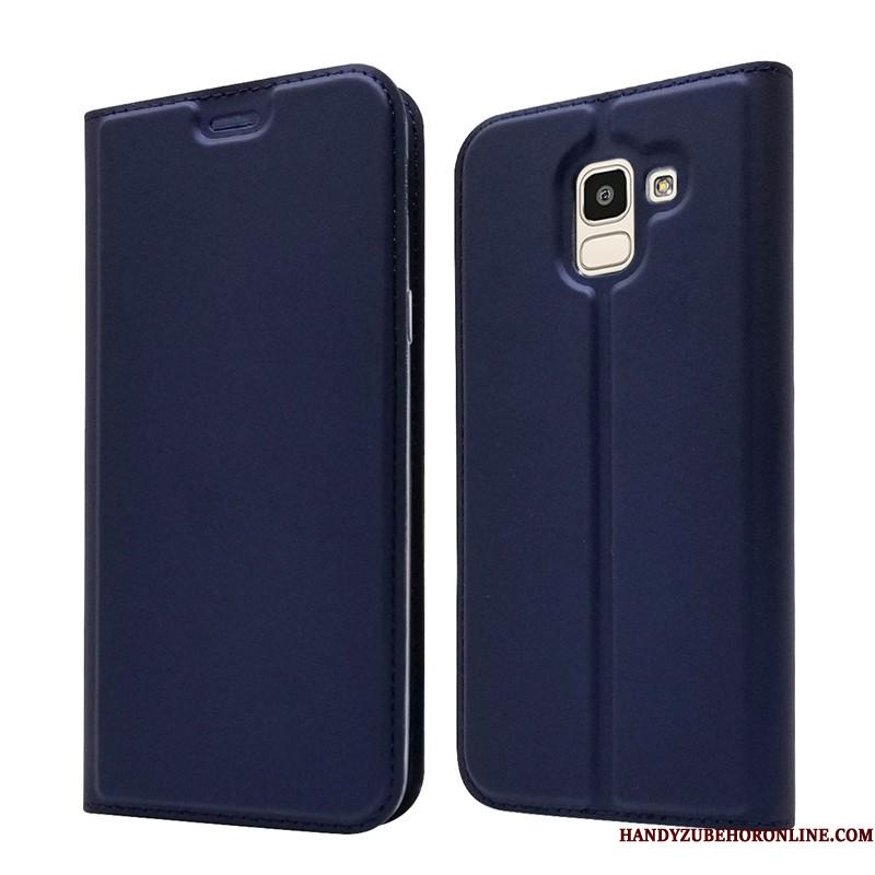 Samsung Galaxy J6 Kort Cover Telefon Etui Mørkeblå Beskyttelse Folio Tynd