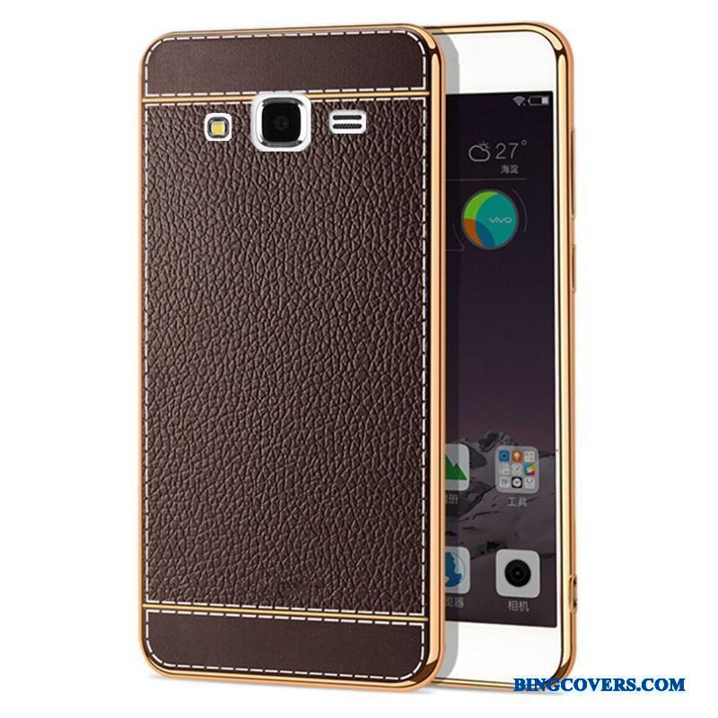 Samsung Galaxy J7 2015 Belægning Silikone Etui Telefon Læder Blød Mobiltelefon