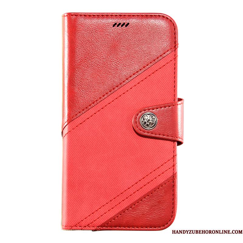 Samsung Galaxy M30s Etui Anti-fald Lædertaske Folio Stjerne Mobiltelefon Rød Splejsning