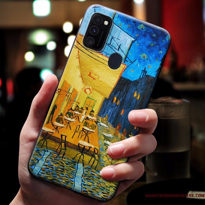Samsung Galaxy M30s Relief Anti-fald Telefon Etui Beskyttelse Stjerne Cover Blød