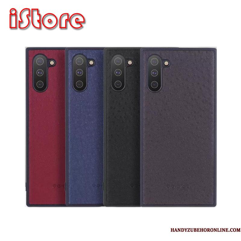 Samsung Galaxy Note 10 Etui Alt Inklusive Mobiltelefon Sort Trendy Cover Net Red Læder