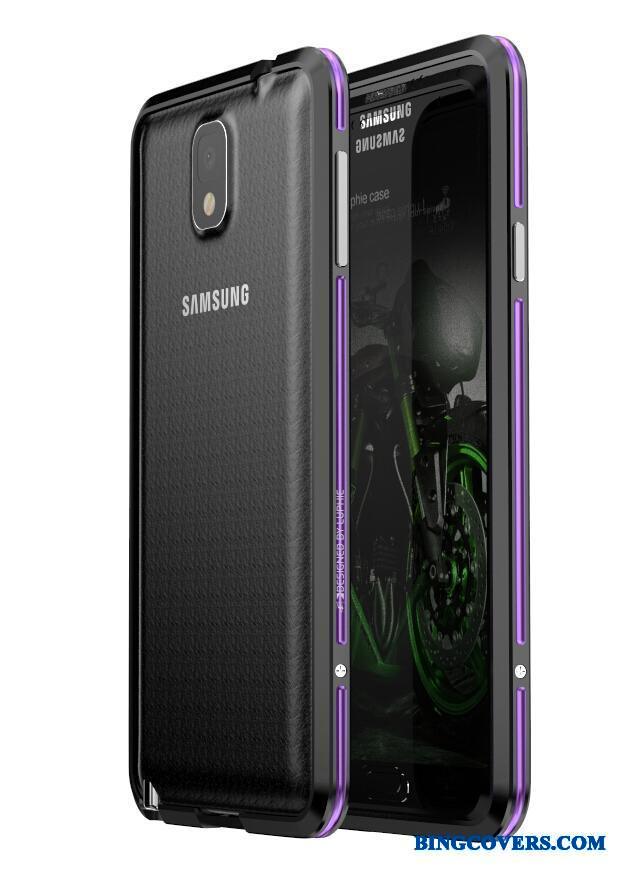 Samsung Galaxy Note 3 Beskyttelse Lilla Cover Ramme Metal Telefon Etui Stjerne