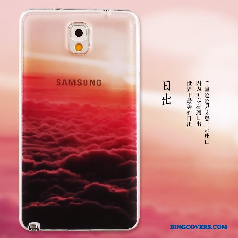 Samsung Galaxy Note 3 Etui Blød Malet Beskyttelse Stjerne Rød Cover Mobiltelefon