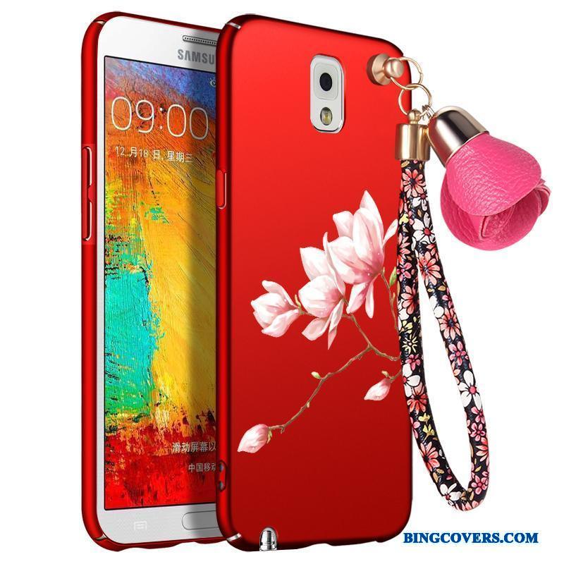 Samsung Galaxy Note 3 Telefon Etui Beskyttelse Rød Anti-fald Hængende Ornamenter Hård Alt Inklusive