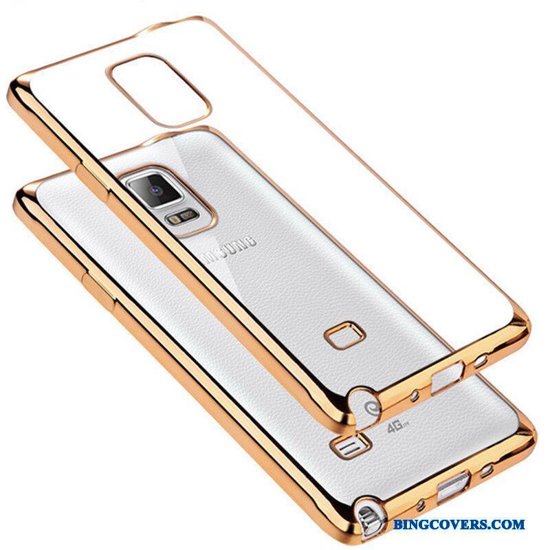 Samsung Galaxy Note 4 Etui Stjerne Anti-fald Blød Beskyttelse Silikone Guld Gennemsigtig
