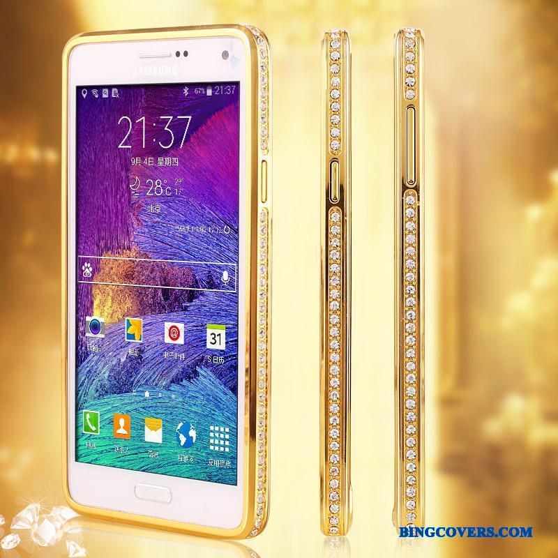 Samsung Galaxy Note 4 Trend Guld Ramme Stjerne Cover Telefon Etui Metal