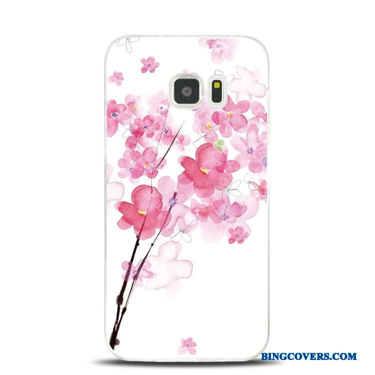 Samsung Galaxy Note 5 Blød Blomster Etui Ferskentræ Telefon Support Silikone